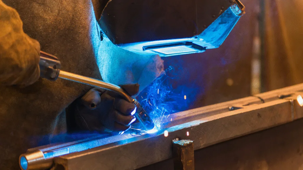 welder at work in protective gear