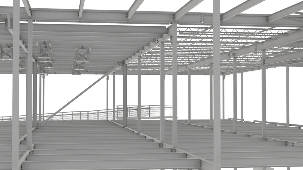 Interior steel framing for healthcare construction project
