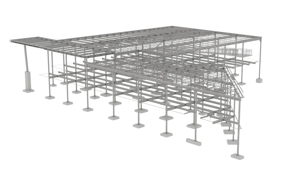 3D model of structural steel framing for healthcare facility expansion project