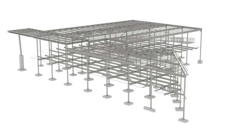 3D model of structural steel framing for healthcare facility expansion project