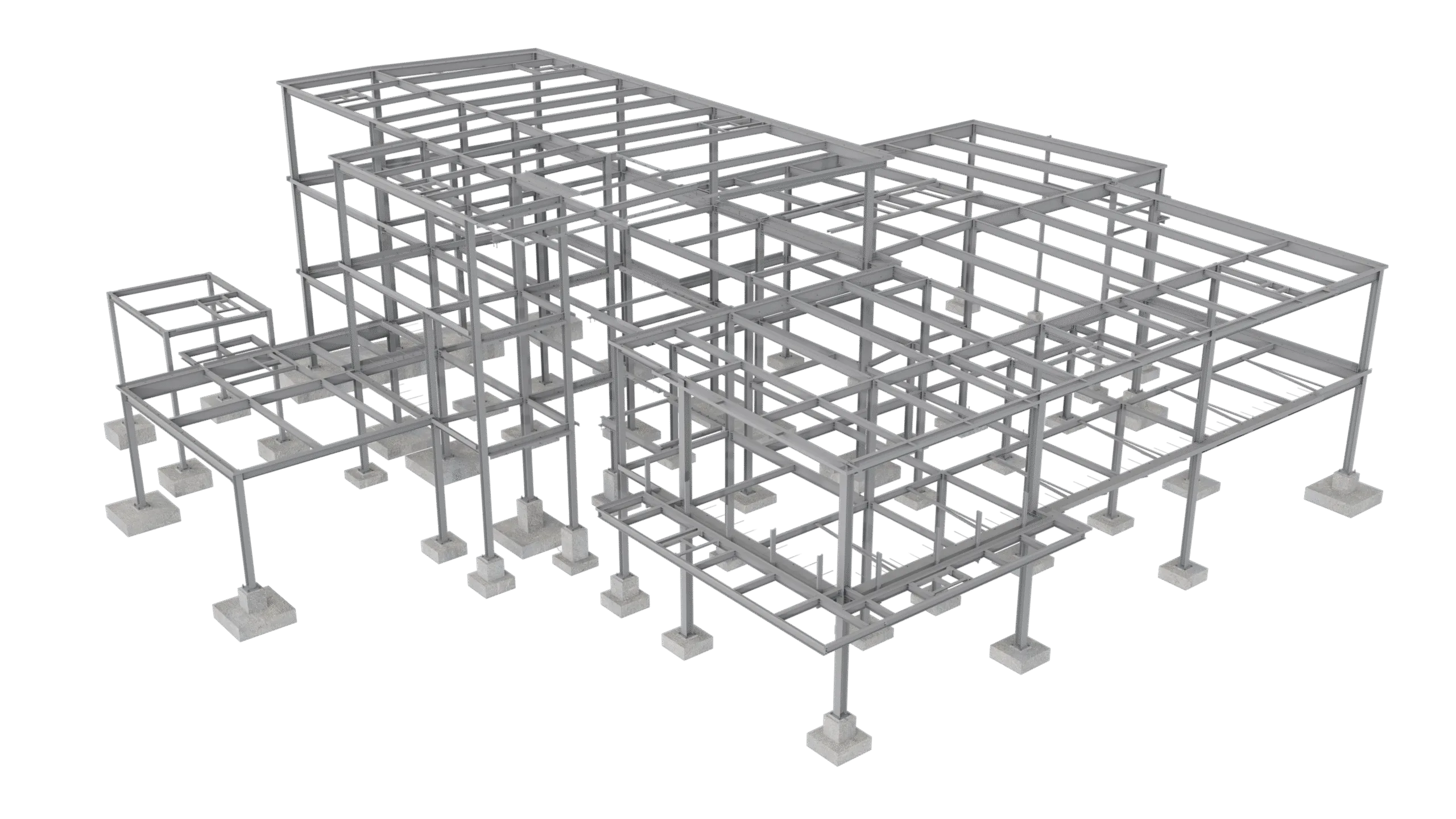 3D Tekla model of a structural steel frame created by ESD Solutions for U.S. fabricators
