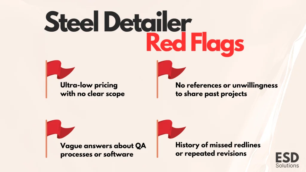 red flags to watch for when hiring a steel detailer