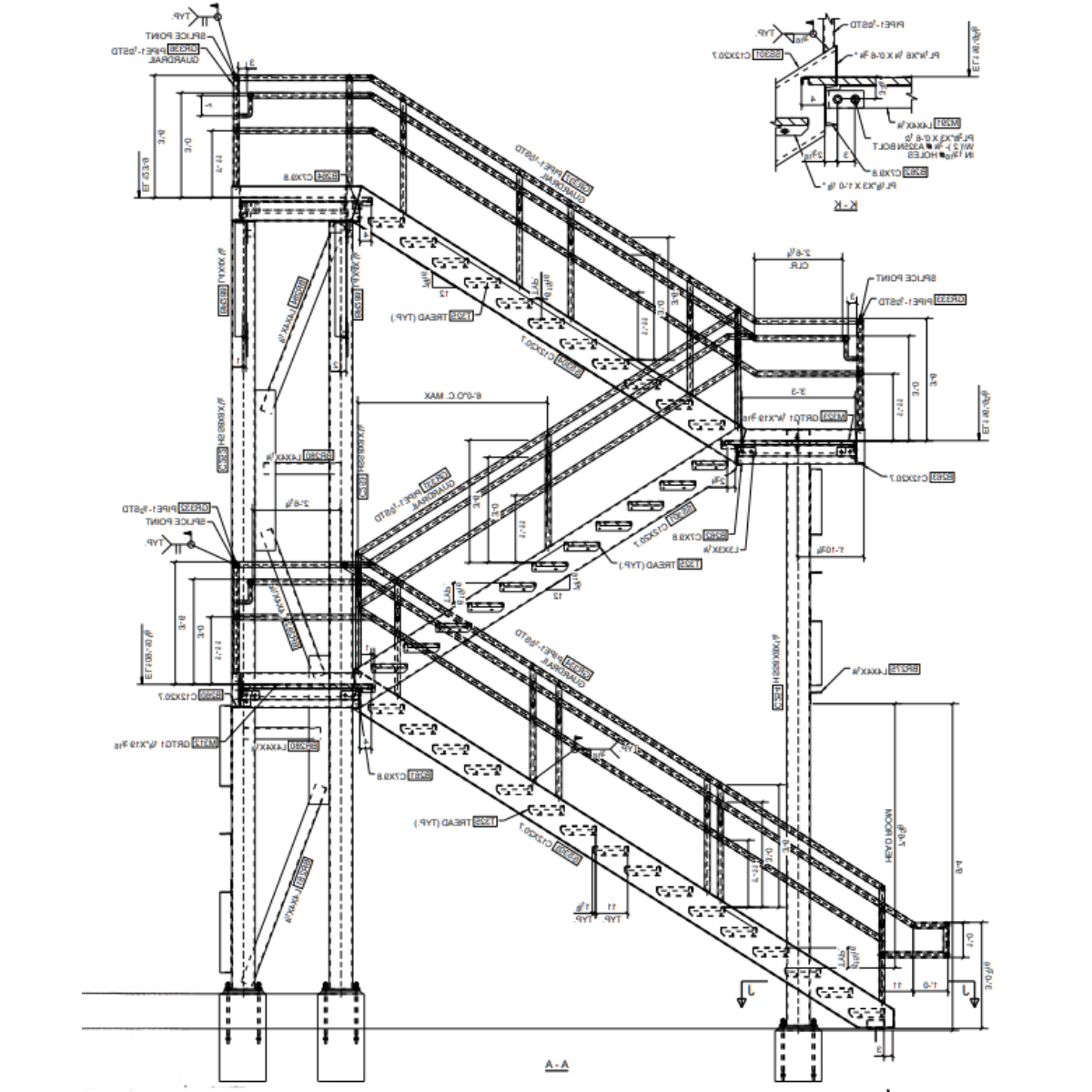 Steel stair drawing